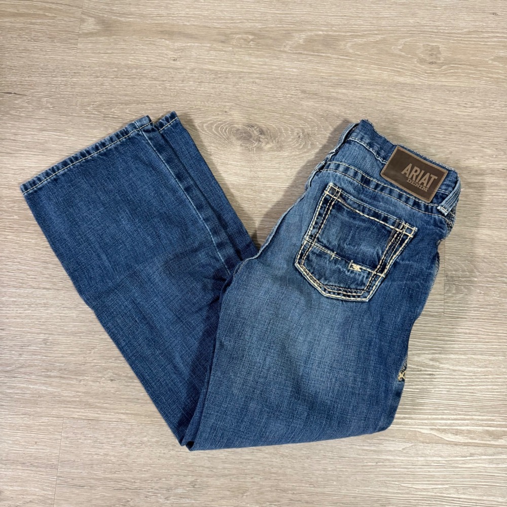 Ariat M4 Boundary Boot Jean Mens 30/30 Blue Relaxed Boot Cut Denim 10012136